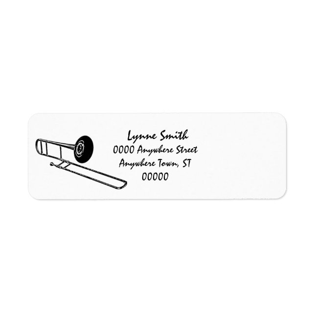 Trombone"Drawing" Return Address Label (Front)