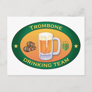 Trombone Drinking Team Postcard