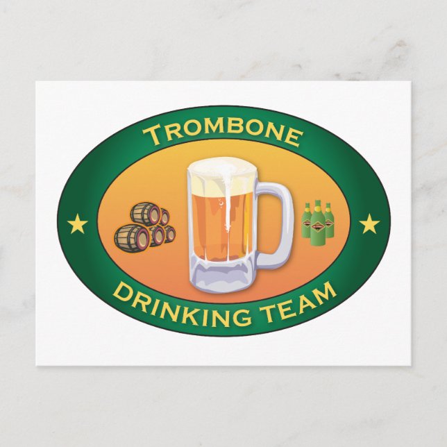Trombone Drinking Team Postcard (Front)