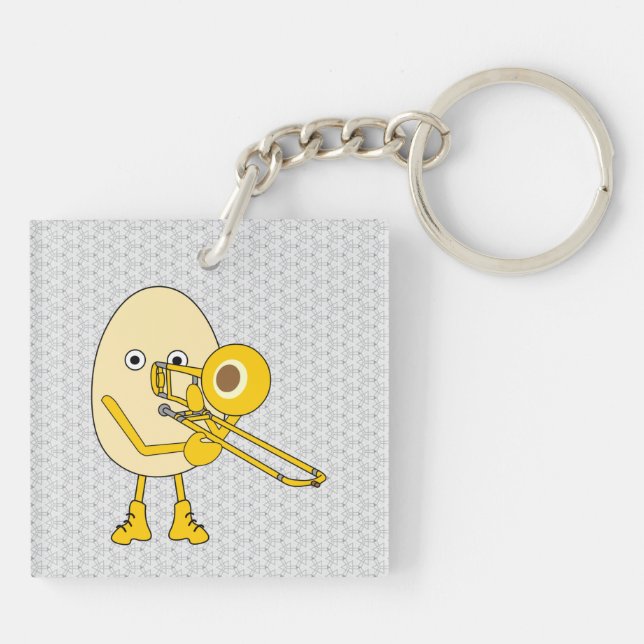 Trombone Egghead Key Ring (Back)