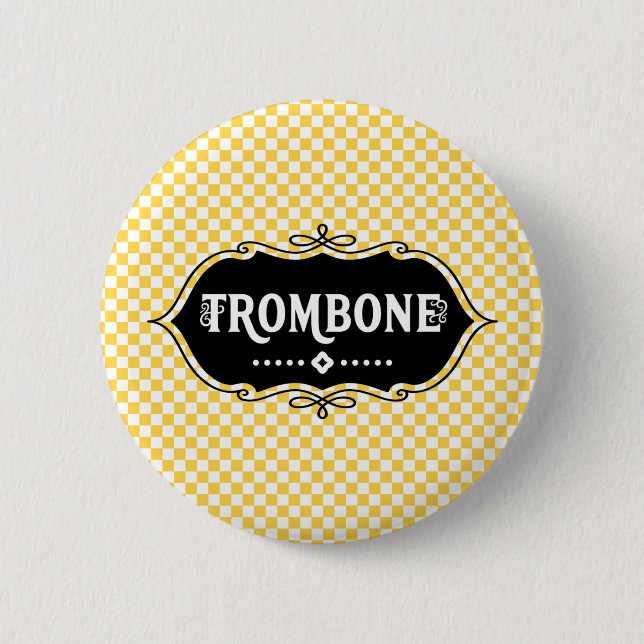 Trombone Emblem 6 Cm Round Badge (Front)