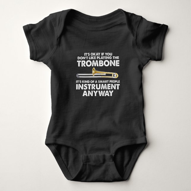 Trombone Gift - smart people Instrument Orchestra Baby Bodysuit (Front)