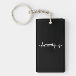 Trombone Heartbeat Orchestra Musician Trombone Key Ring