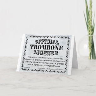 Trombone License Card