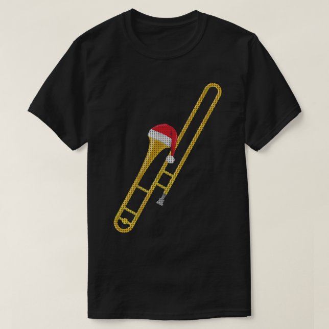 Trombone Marching Band Ugly Christmas Shirt Gift (Design Front)