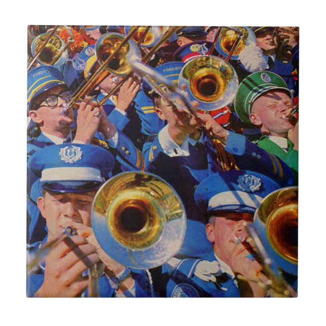 trombone mob AKA band geeks gone wild Ceramic Tile (Front)