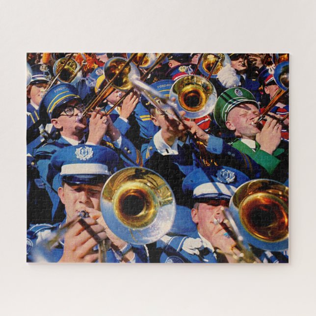 trombone mob AKA band geeks gone wild Jigsaw Puzzle (Horizontal)