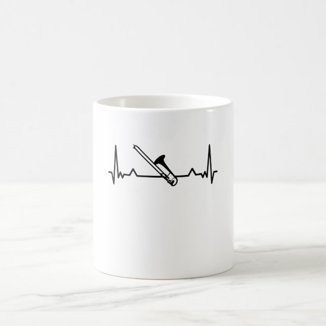 Trombone Music Heartbeat Funny Gifts Coffee Mug (Center)