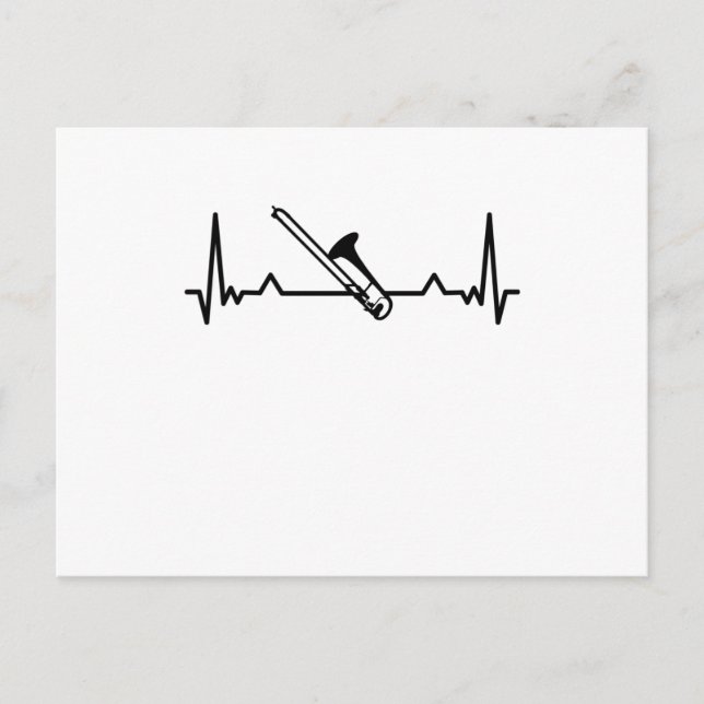 Trombone Music Heartbeat Funny Gifts Postcard (Front)