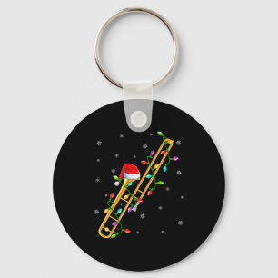 Trombone Music Lover Xmas Lights Santa Trombone Ch Key Ring