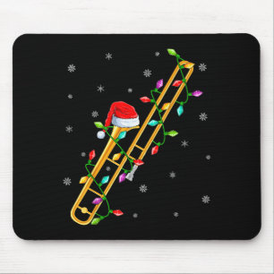 Trombone Music Lover Xmas Lights Santa Trombone Ch Mouse Pad