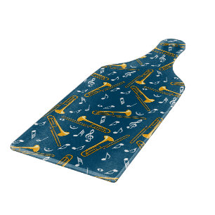 Trombone Music Notes Pattern Cutting Board
