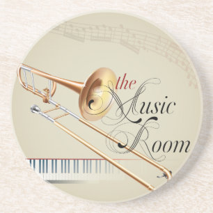Trombone Music Room Coaster
