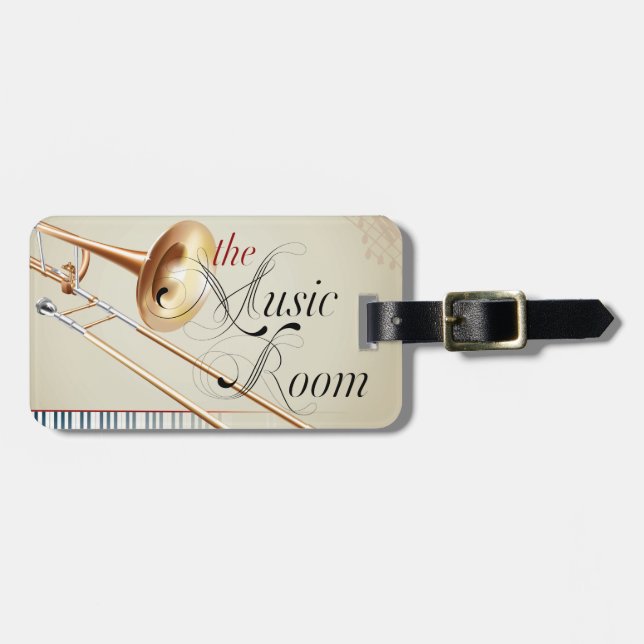 Trombone Music Room Luggage Tag (Front Horizontal)