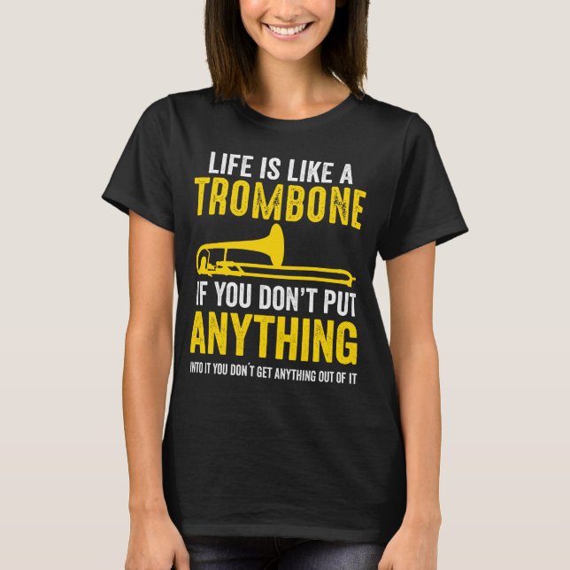 Trombone Music Trombone Player Marching Band Gift T-Shirt (Front)