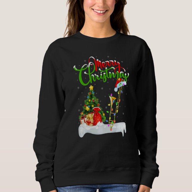 Trombone Music  Xmas Decorations Trombone Christma Sweatshirt (Front)