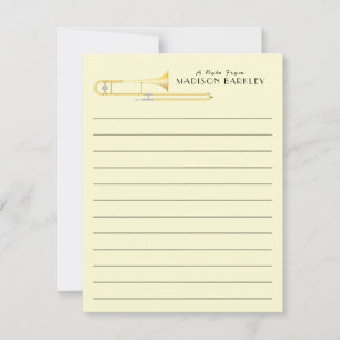 Trombone Musician Band Teacher Thank You Card