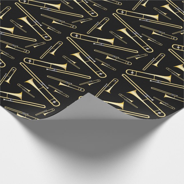 Trombone Musician Band Teacher Wrapping Paper (Corner)