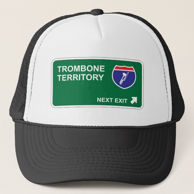 Trombone Next Exit Trucker Hat (Front)