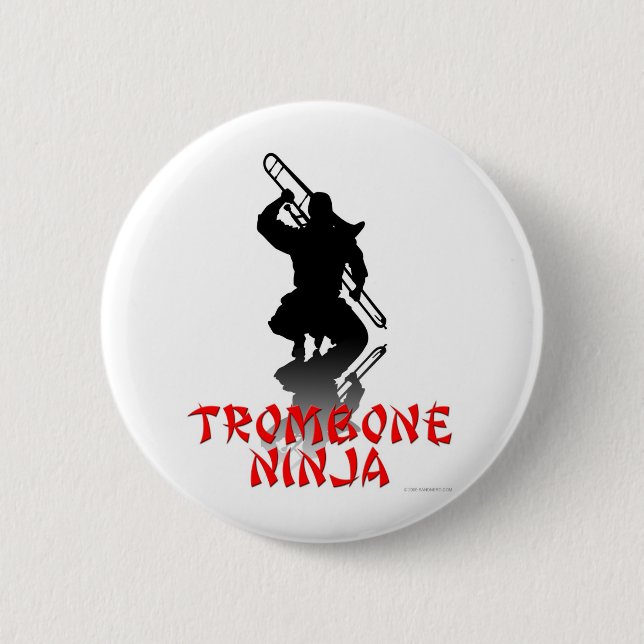 Trombone Ninja 6 Cm Round Badge (Front)