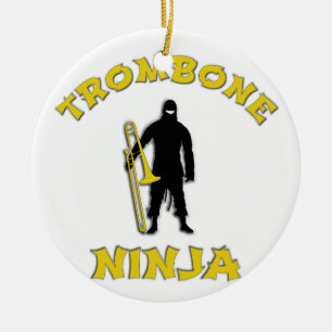 Trombone Ninja Ceramic Tree Decoration