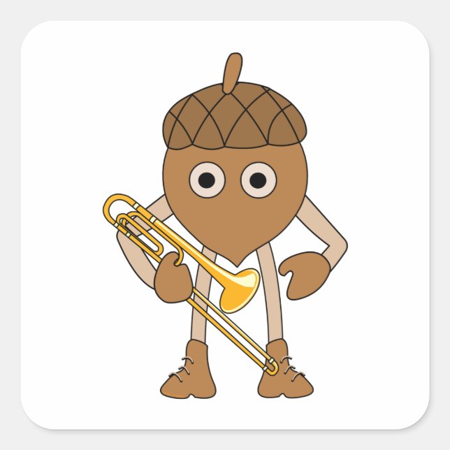 Trombone Nut Square Sticker (Front)