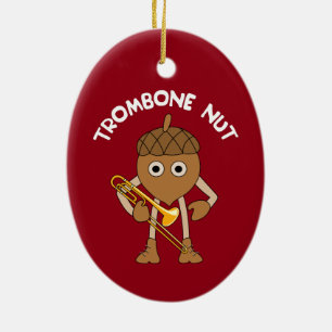 Trombone Nut Text Ceramic Ornament