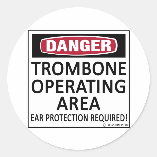 Trombone Operating Area Classic Round Sticker (Front)