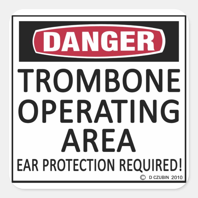 Trombone Operating Area Square Sticker (Front)
