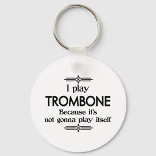Trombone - Play Itself Funny Deco Music Key Ring