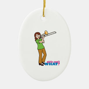 Trombone-player 2 ceramic ornament