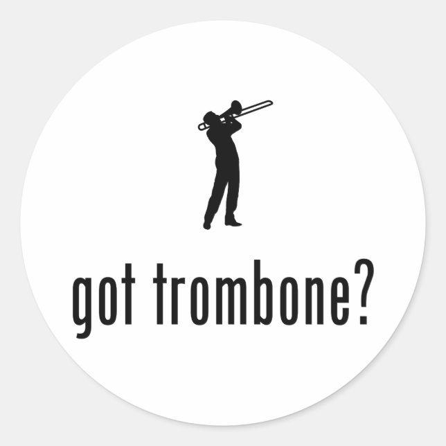 Trombone Player Classic Round Sticker (Front)