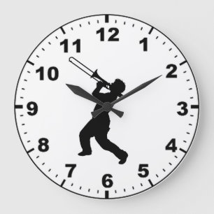 "Trombone player" design wall clocks