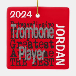 Trombone Player Extraordinaire CUSTOM Ceramic Ornament