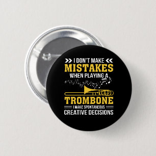 Trombone Player Make Spontaneous Creative 6 Cm Round Badge