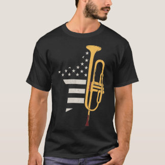 Trombone Player USA Flag Gift Accessories Trombone T-Shirt