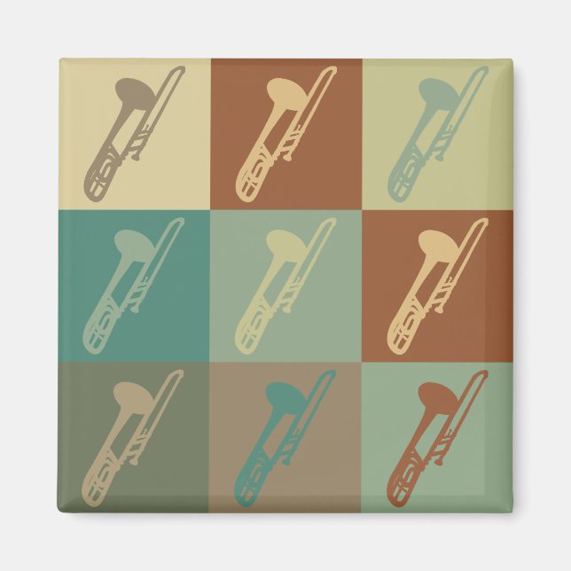 Trombone Pop Art Magnet (Front)