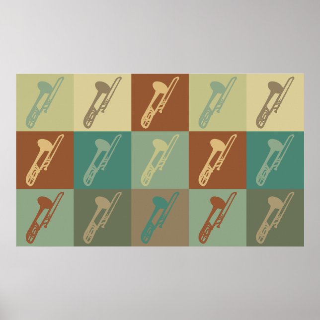 Trombone Pop Art Poster (Front)