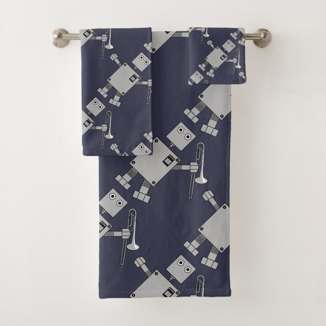 Trombone Robot Bath Towel Set (Insitu)