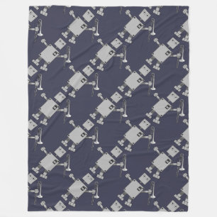 Trombone Robot Fleece Blanket