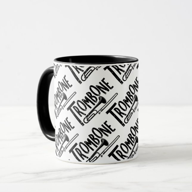 Trombone Rough Text Mug (Front Left)