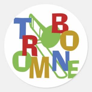 Trombone Scramble Classic Round Sticker