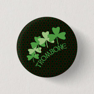 Trombone Shamrocks Arc 3 Cm Round Badge