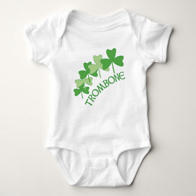 Trombone Shamrocks Arc Baby Bodysuit (Front)