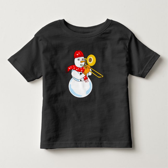 Trombone Snowman Toddler T-Shirt (Front)