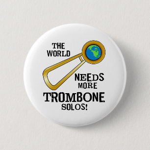 Trombone Solos 6 Cm Round Badge