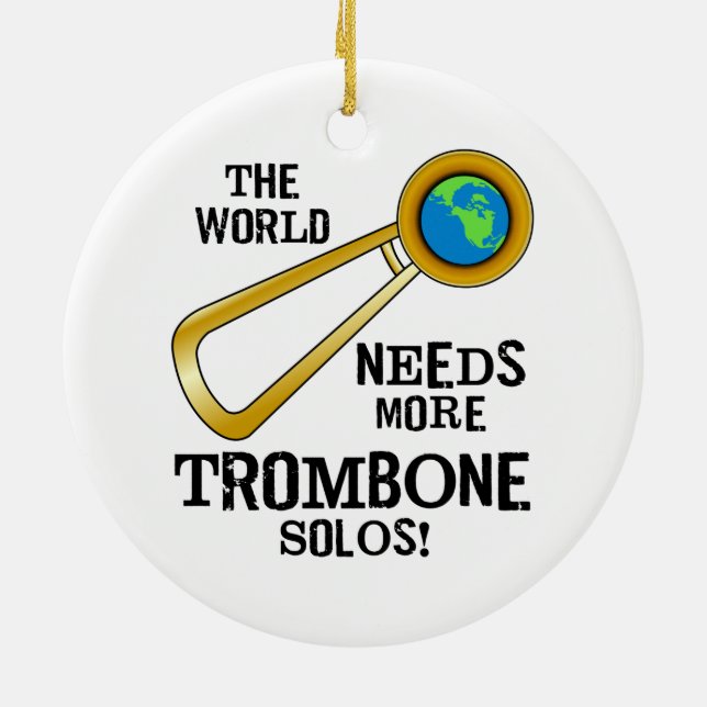 Trombone Solos Ceramic Ornament (Back)