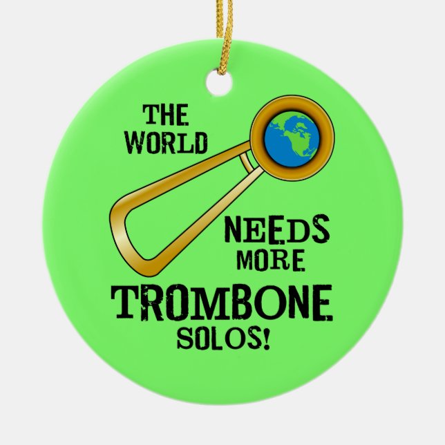 Trombone Solos Ceramic Ornament (Front)