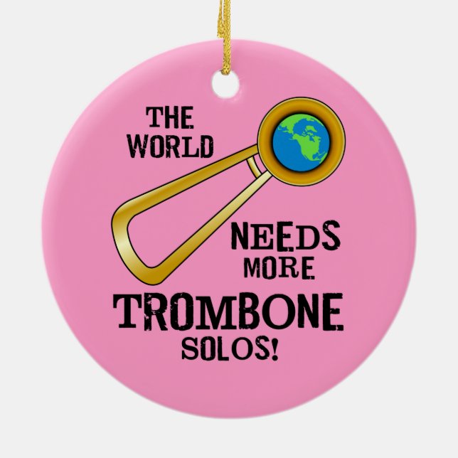Trombone Solos Ceramic Ornament (Back)