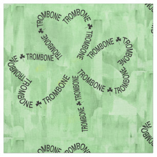 Trombone Text Shamrock Fabric